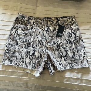 KUT from the Kloth Snake Print Cutoff Shorts